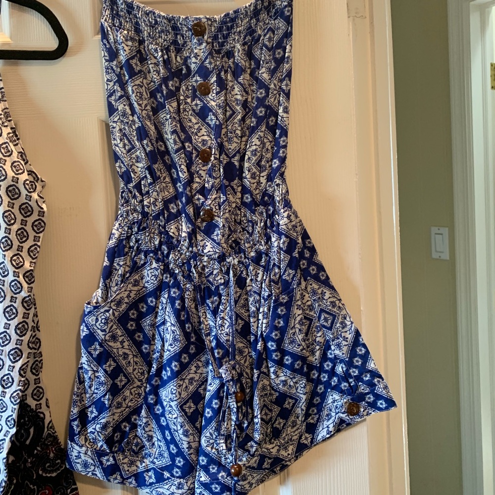 White and blue romper